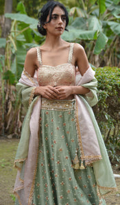 LEATHER BOOTI BUSITER  AND LEHENGA