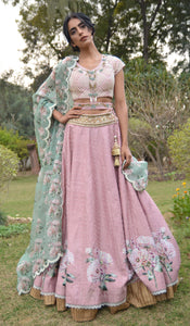 DIGITAL PRINTED EMBROIDERED BUTTERCUP LEHENGA