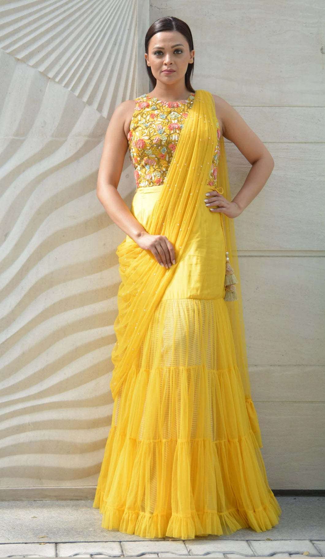 MOTI JAAL BLOUSE & SHARARA SKIRT