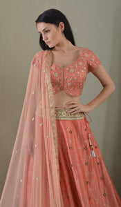CORAL LEHENGA