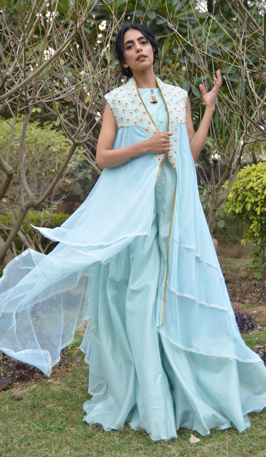EMBROIDERED LONG JACKET SET