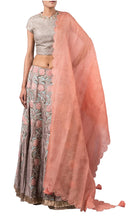 Load image into Gallery viewer, METAL SEQUIN BARFI BLOUSE, DORI MUKESH BEL LEHENGA
