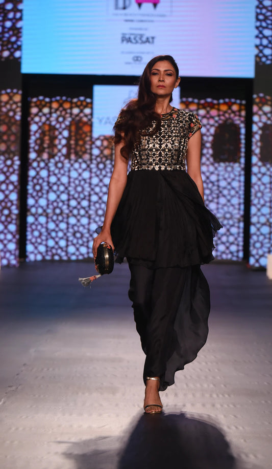 Black Metal Work Anarkali