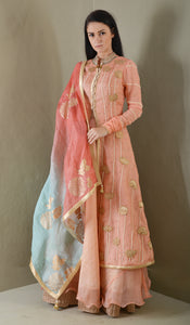 EMBROIDERED SUIT WITH BLOACK PRINT DUPATTA
