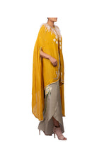 Load image into Gallery viewer, STAR MOON EMBROIDERED CAPE WITH RAW SILK CROPTOP
