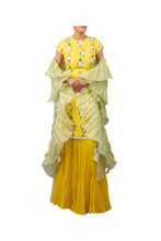 Load image into Gallery viewer, DIGITAL PRINT CHERRY BLOSSOM COTTON SILK KURTI WITH NET SHARARA SKIRT
