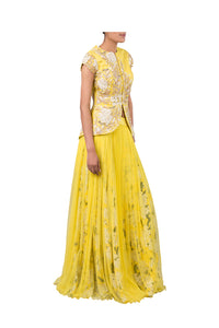 ORGANZA BOTANICAL PEPLUM JACKET