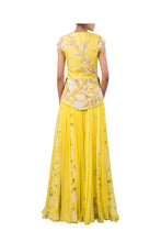 Load image into Gallery viewer, ORGANZA BOTANICAL PEPLUM JACKET
