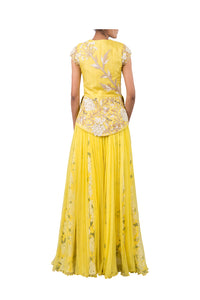ORGANZA BOTANICAL PEPLUM JACKET