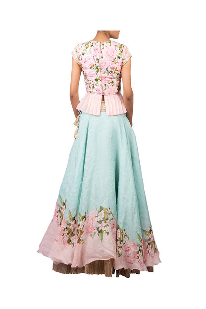 TWO TONE LEHENGA WITH 3 PEARL SCATTER
