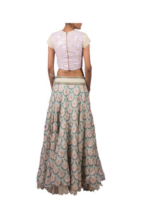PEARL SCALLOP ORGANZA LEHENGA