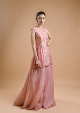 Load image into Gallery viewer, GEOMETRIC BOOTI CHIFFON SHORT KURTI WITH PALAZZO
