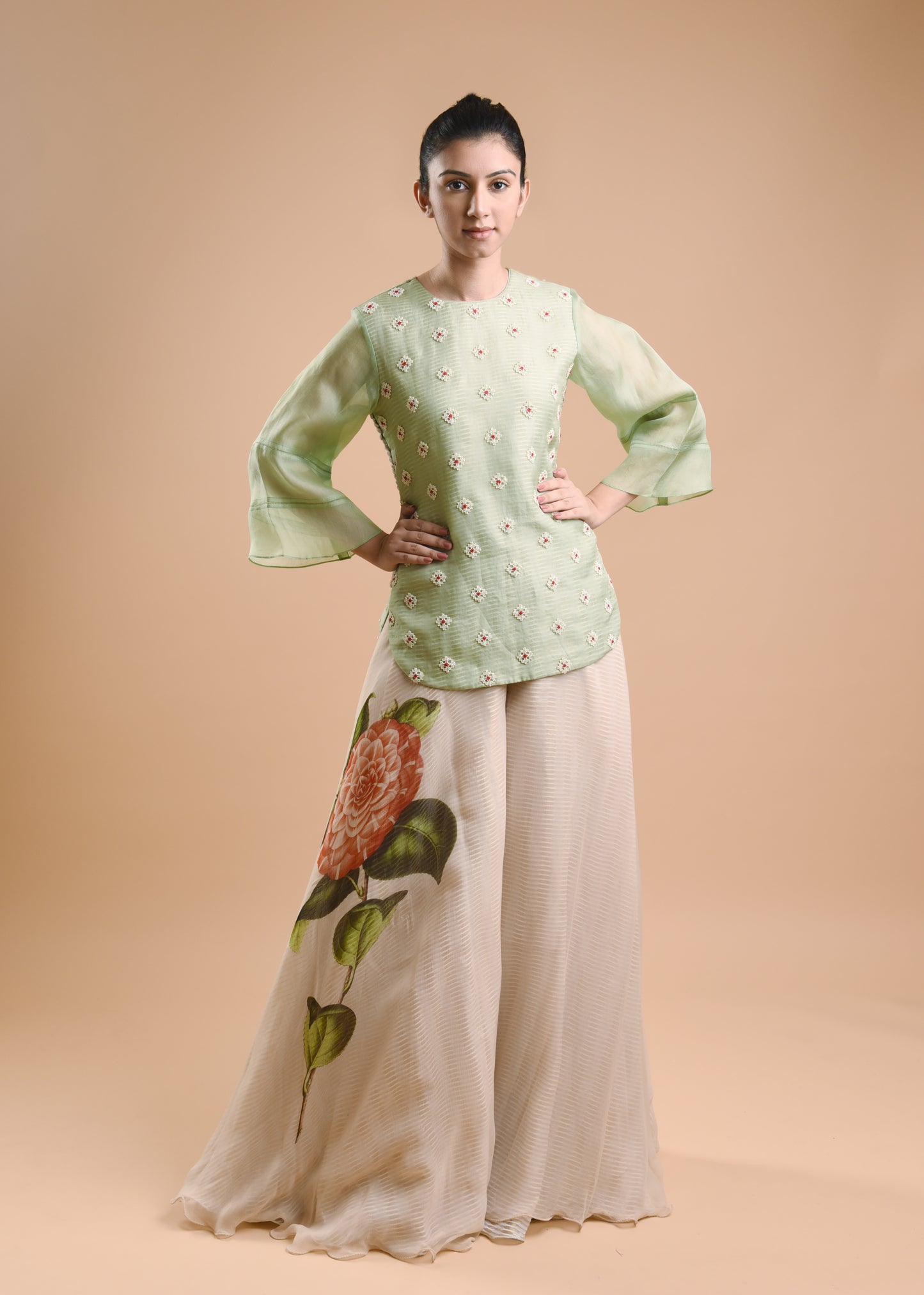 SHORT KURTI AND PRINTED PALAZZOS