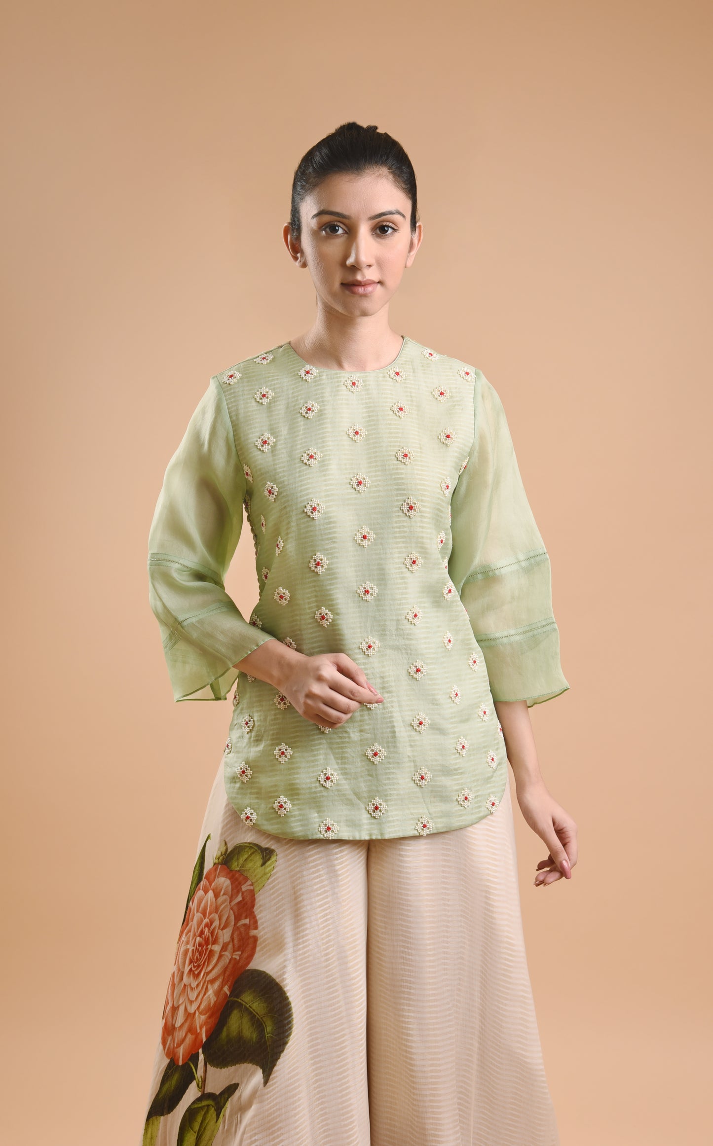 SHORT KURTI AND PRINTED PALAZZOS