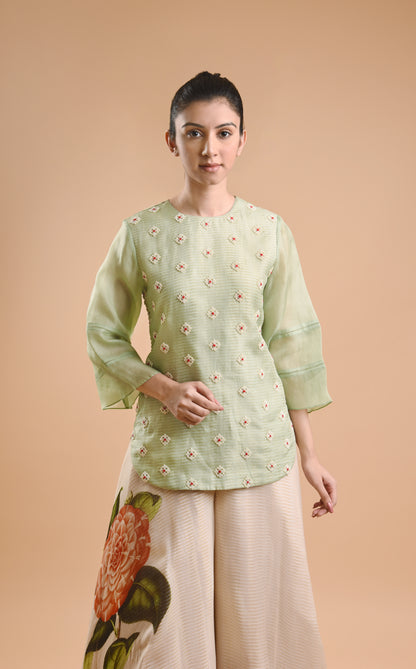 SHORT KURTI AND PRINTED PALAZZOS