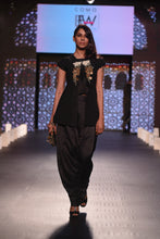 Load image into Gallery viewer, Black Fringes Crop Top with Dhoti Pants
