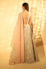 Load image into Gallery viewer, Printed Chiffon Lehenga with Cord Blouse and Pearl Work Dupatta
