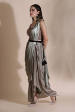 Load image into Gallery viewer, Bugle Bead Blouse with Draped Saree
