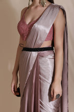 Load image into Gallery viewer, Cord Blouse with Draped Saree
