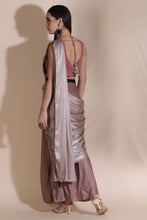 Load image into Gallery viewer, Cord Blouse with Draped Saree
