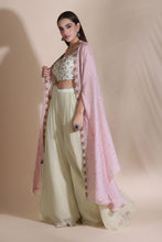 Load image into Gallery viewer, Printed Blouse with Palazzo &amp; Cape
