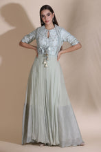 Load image into Gallery viewer, Leather Work Kurti with Pallazos
