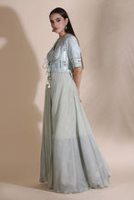 Load image into Gallery viewer, Leather Work Kurti with Pallazos
