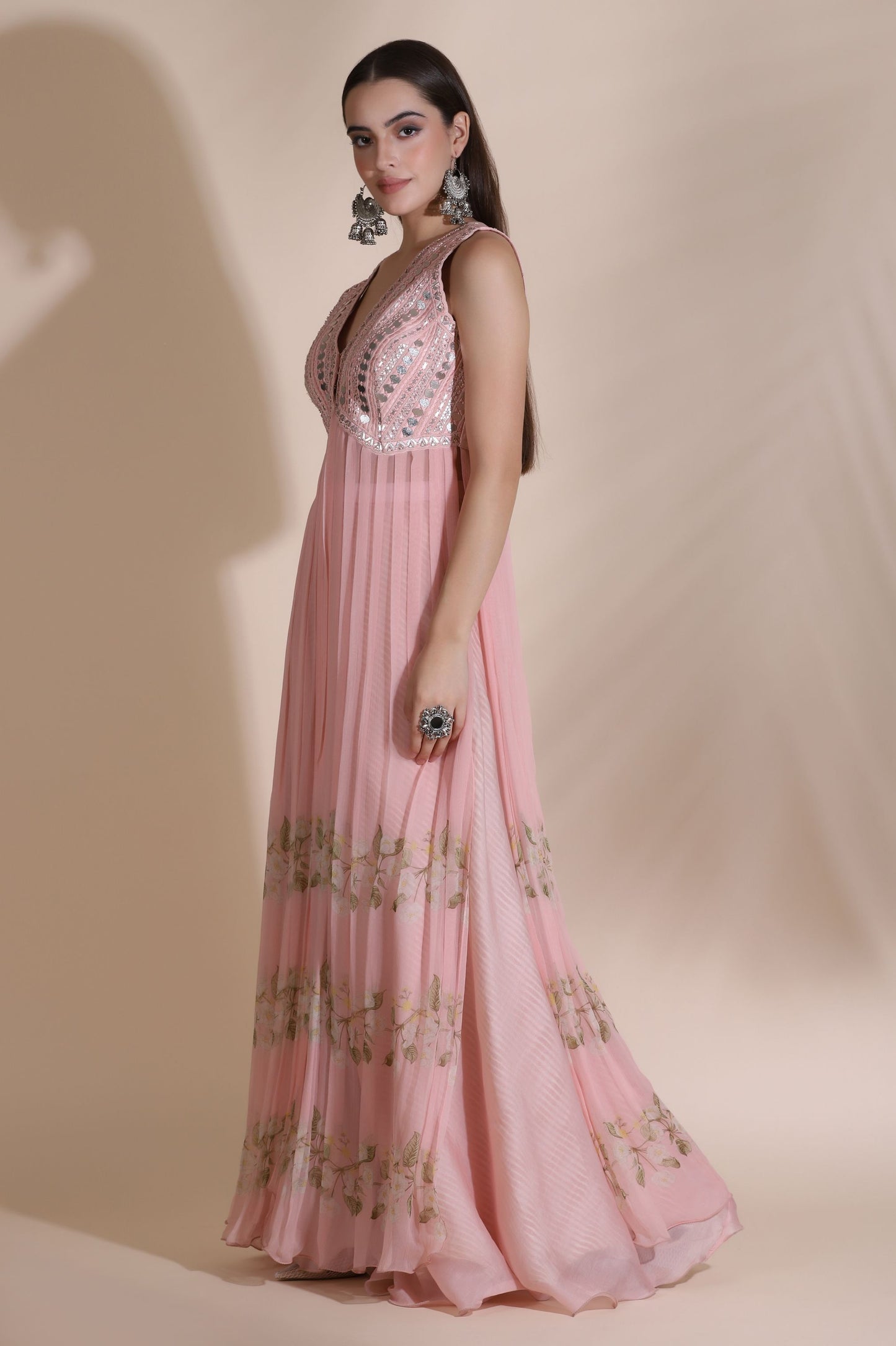 Leather Work Kurti with Pallazos