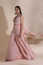 Load image into Gallery viewer, Leather Work Kurti with Pallazos
