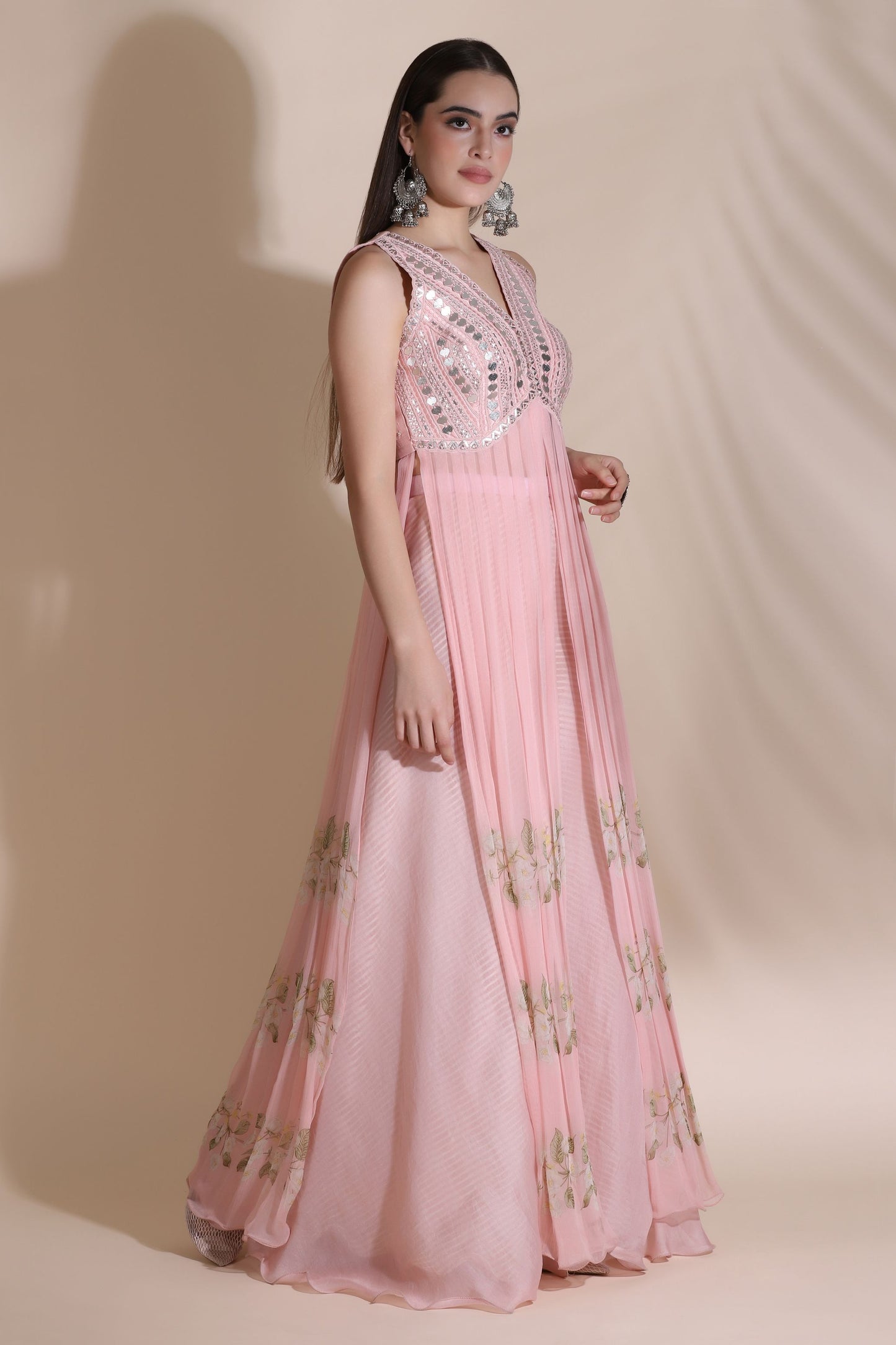Leather Work Kurti with Pallazos
