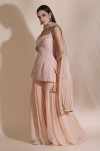 Pearl Work Short Kurti with Skirt And Duptta