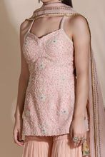Load image into Gallery viewer, Pearl Work Short Kurti with Skirt And Duptta
