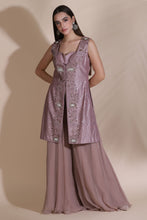 Load image into Gallery viewer, Bugle Bead Short Jacket with Blouse and Palazzos
