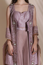 Load image into Gallery viewer, Bugle Bead Short Jacket with Blouse and Palazzos
