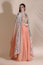Load image into Gallery viewer, 3D Work Blouse, Palazzos and Printed Cape
