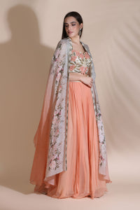 3D Work Blouse, Palazzos and Printed Cape