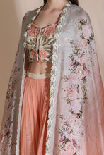 Load image into Gallery viewer, 3D Work Blouse, Palazzos and Printed Cape
