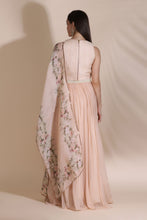 Load image into Gallery viewer, Pearl Work Blouse Paired With Printed Chiffon Skirt And Printed Dupatta
