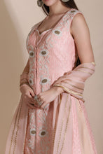 Load image into Gallery viewer, Pearl Work Jacket with Block Printed Dupatta and Palazzos
