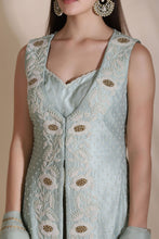 Load image into Gallery viewer, Pearl Work Jacket, Blouse with Block Printed Dupatta and Palazzos
