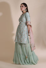Load image into Gallery viewer, 3D Work Kurti with Sharara and Printed Dupatta
