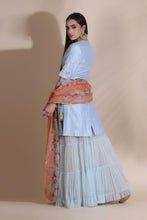 Load image into Gallery viewer, 3D Work Kurti with Sharara and Printed Dupatta
