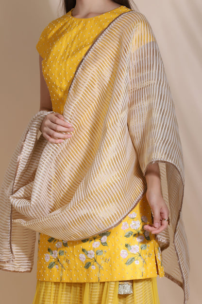 Pearl Work Kurti with Sharara and