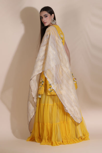 Pearl Work Kurti with Sharara and