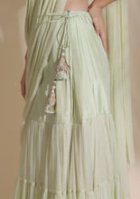 Load image into Gallery viewer, Brocade Blouse Highlighted With 3D Flower Bel With Draped Duptta and Sharara
