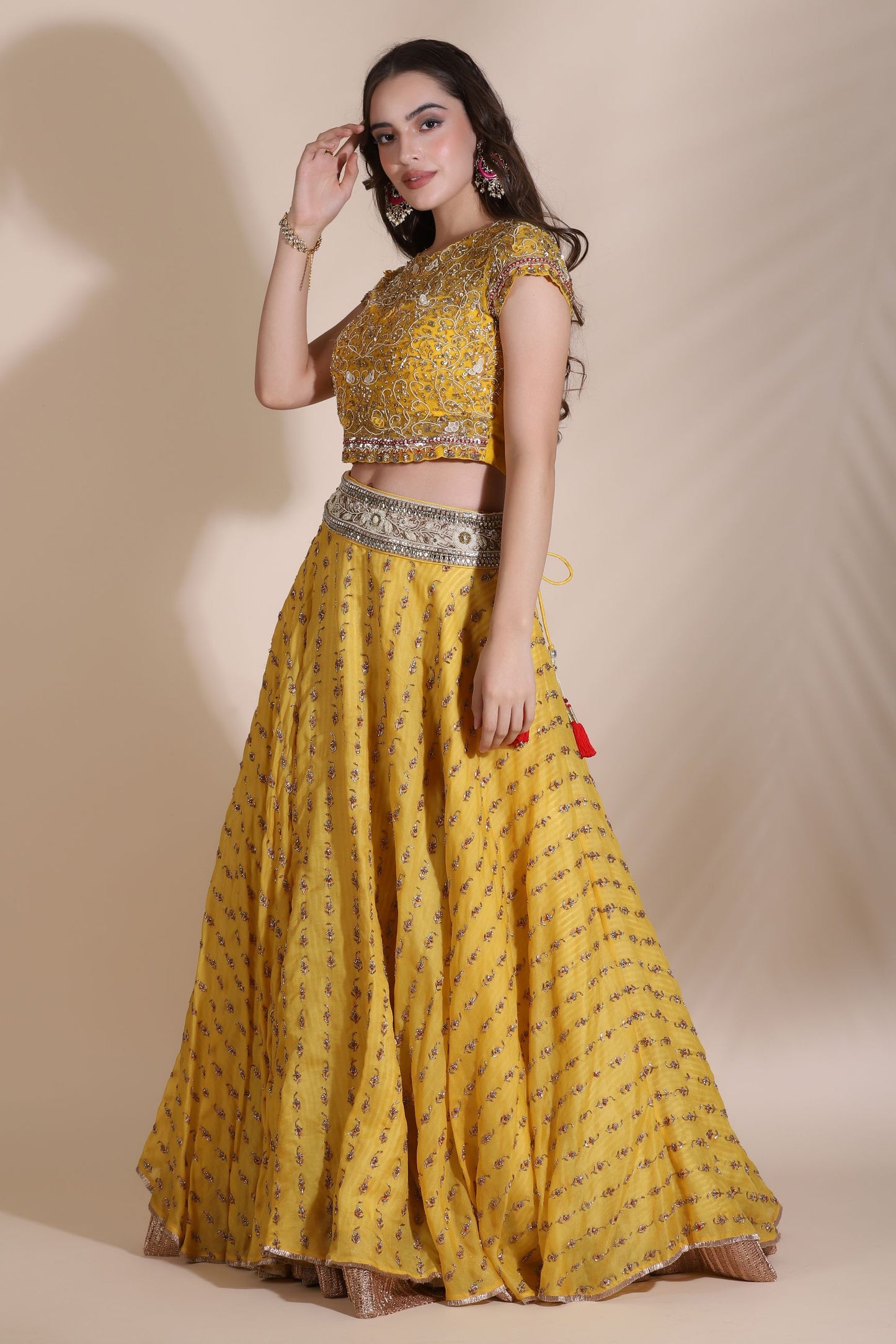 Yellow Embroidered Lehenga