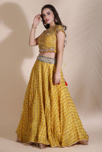 Load image into Gallery viewer, Yellow Embroidered Lehenga
