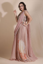 Load image into Gallery viewer, 3D Cutwork Blouse with Chiffon Skirt and Draped Dupatta
