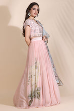 Load image into Gallery viewer, Leather Sequin Dori Blouse With Printed Skirt And Dupatta
