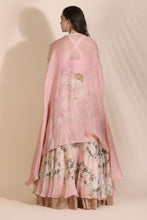 Load image into Gallery viewer, Floral Bustier with Cape and Lehenga
